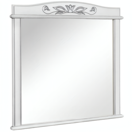 Set mobilier de baie pe pardoseală + oglindă Mikella, Alb+Crom