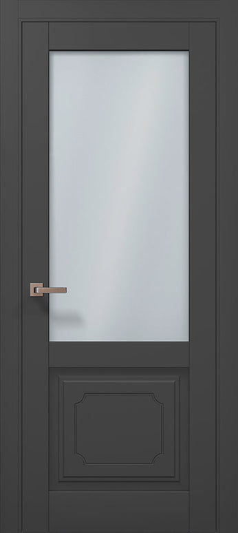 Ușă interior ML 11001 Satin – Eleganță cu geam mat și panou decorativ clasic / Millenium - Carlo Porte www.olivy.ro