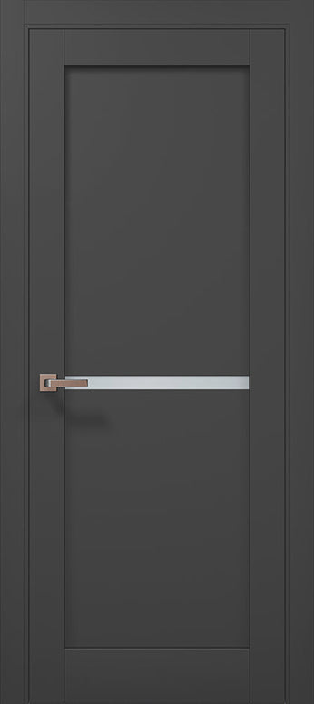 Ușă interior ML-60 satin – cu bandă de sticlă / Millenium - Carlo Porte www.olivy.ro