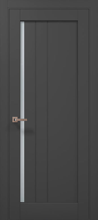 Ușă de interior ML-611 cu riflaj vertical și sticlă satin – stil premium www.olivy.ro