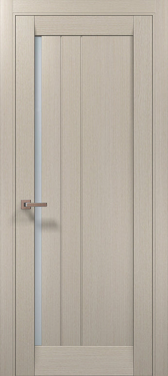 Ușă de interior ML-611 cu riflaj vertical și sticlă satin – stil premium www.olivy.ro