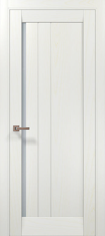 Ușă de interior ML-611 cu riflaj vertical și sticlă satin – stil premium www.olivy.ro