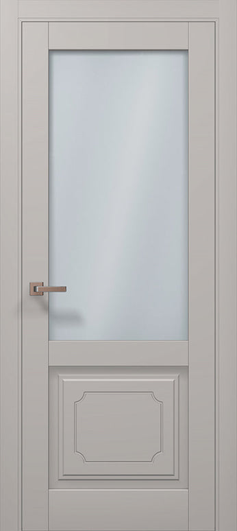 Ușă interior ML 11001 Satin – Eleganță cu geam mat și panou decorativ clasic / Millenium - Carlo Porte www.olivy.ro