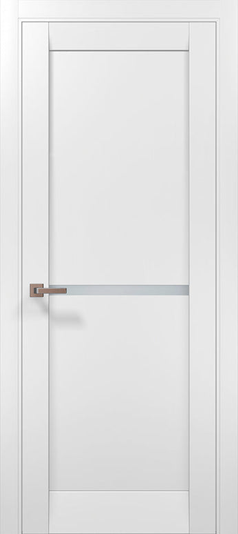Ușă interior ML-60 satin – cu bandă de sticlă / Millenium - Carlo Porte www.olivy.ro