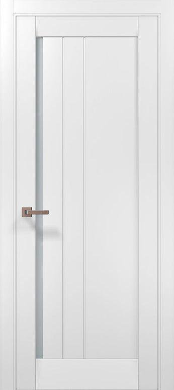 Ușă de interior ML-611 cu riflaj vertical și sticlă satin – stil premium www.olivy.ro