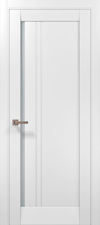 Ușă de interior ML-612 cu riflaj decorativ și geam satin / Millenium - Carlo Porte www.olivy.ro