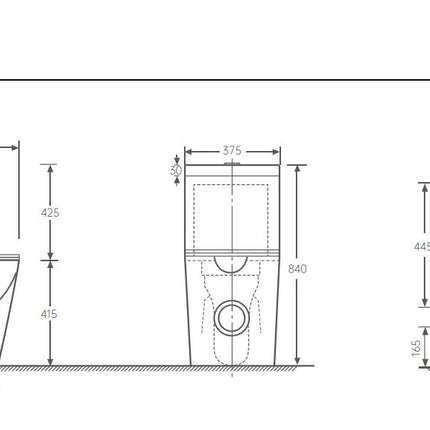 Vas WC cu Rezervor MJ-8058-S – Alb Lucios, Sistem Turbo Tornado, Capac Soft-Close