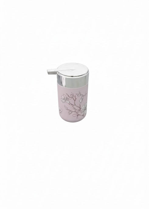 Set accesorii baie roz pastel cu flori, SANITARY – 6 piese, design floral elegant