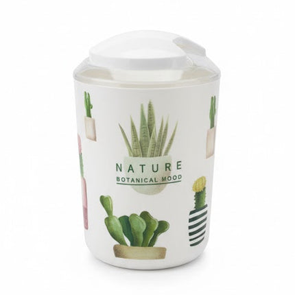 Set accesorii baie alb "Nature Botanical Mood", SANITARY – 6 piese, cu design cactus