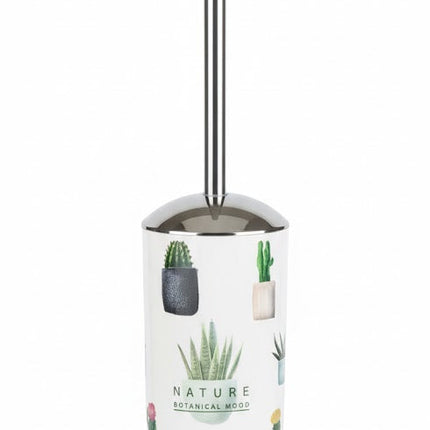 Set accesorii baie alb "Nature Botanical Mood", SANITARY – 6 piese, cu design cactus