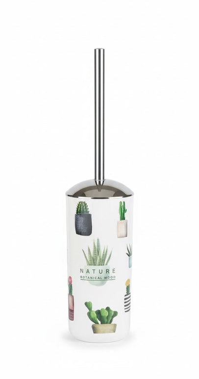 Set accesorii baie alb "Nature Botanical Mood", SANITARY – 6 piese, cu design cactus