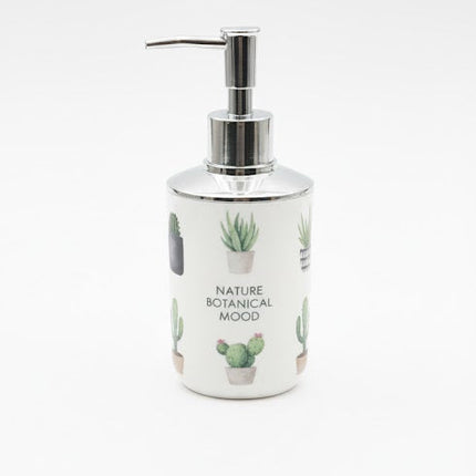 Set accesorii baie alb "Nature Botanical Mood", SANITARY – 6 piese, cu design cactus