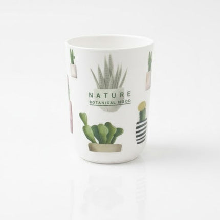 Set accesorii baie alb "Nature Botanical Mood", SANITARY – 6 piese, cu design cactus