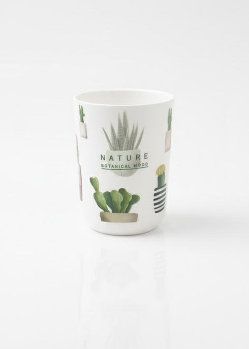 Set accesorii baie alb "Nature Botanical Mood", SANITARY – 6 piese, cu design cactus