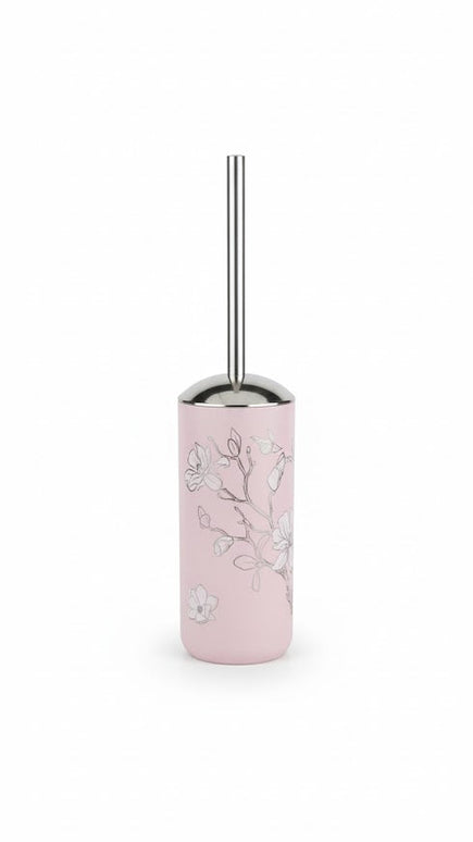 Set accesorii baie roz pastel cu flori, SANITARY – 6 piese, design floral elegant