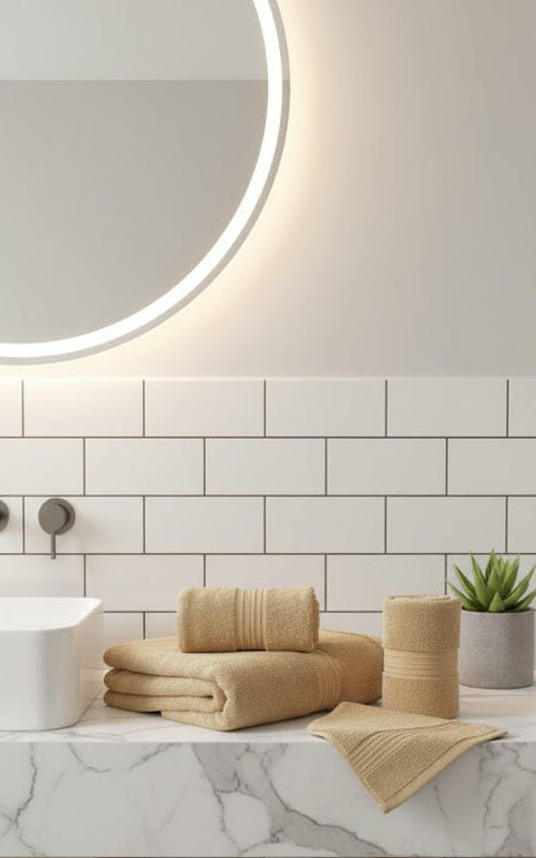 Set prosoape premium FUTIAN – bumbac 100%, culoare-mustar