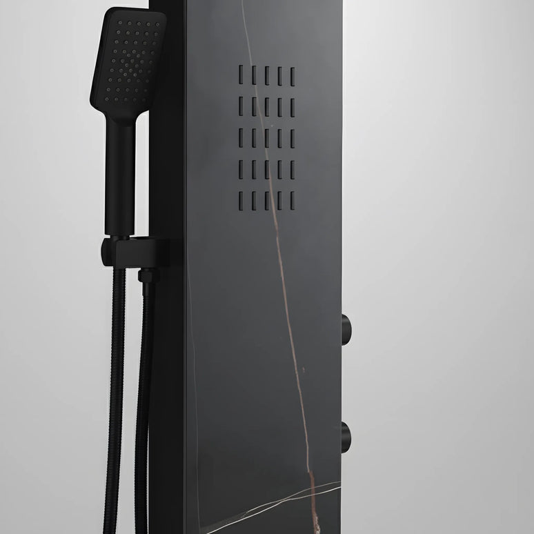 Panel de Duș Marble Black – Design Premium cu Duș Fix, Hidromasaj și Duș de Mână