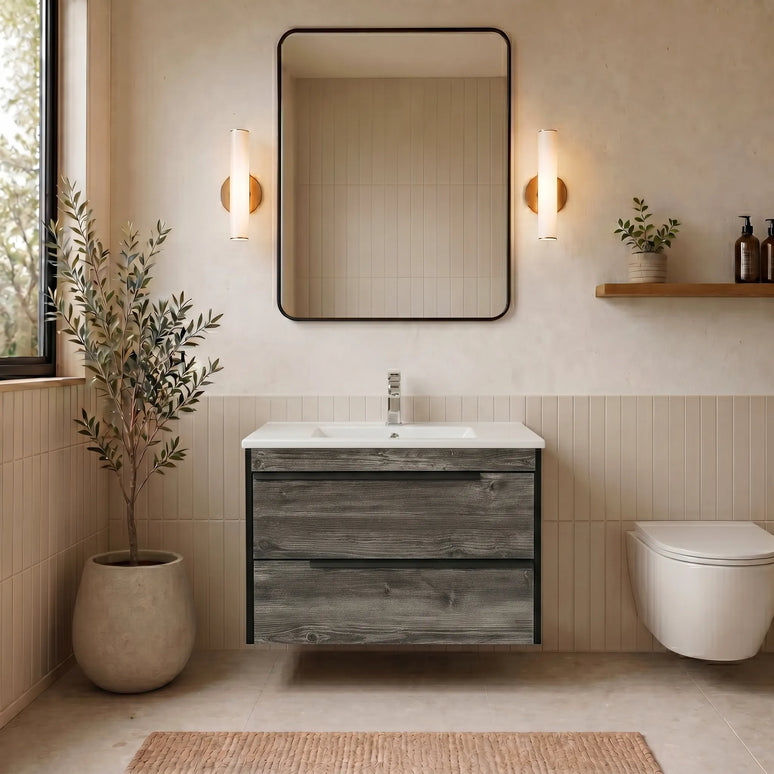 Mobilier baie suspendat  Neo Loft, Oak moras