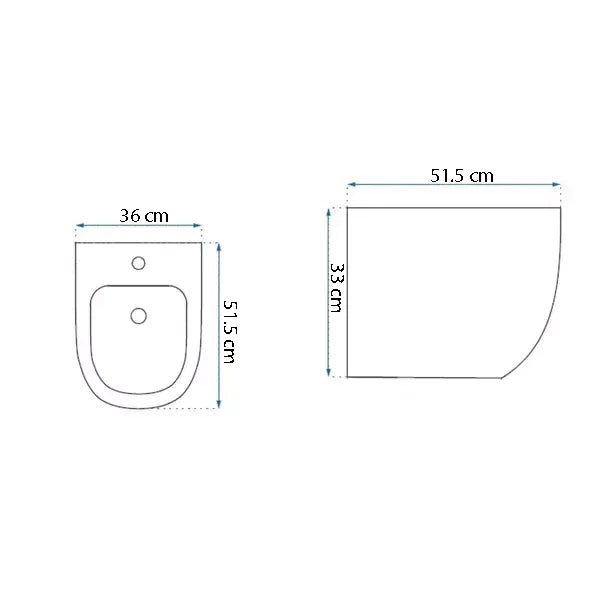 Bideu Suspendat Ceramic Ocean Plus