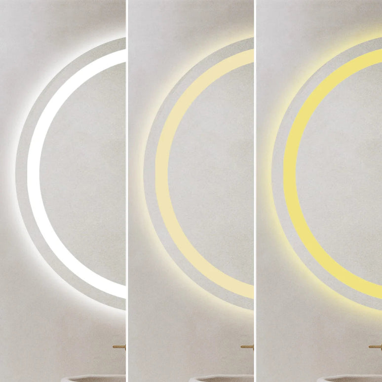 Oglindă Baie LED rotundă 70 cm cu funcție Dezaburire  ,J105 www.olivy.ro