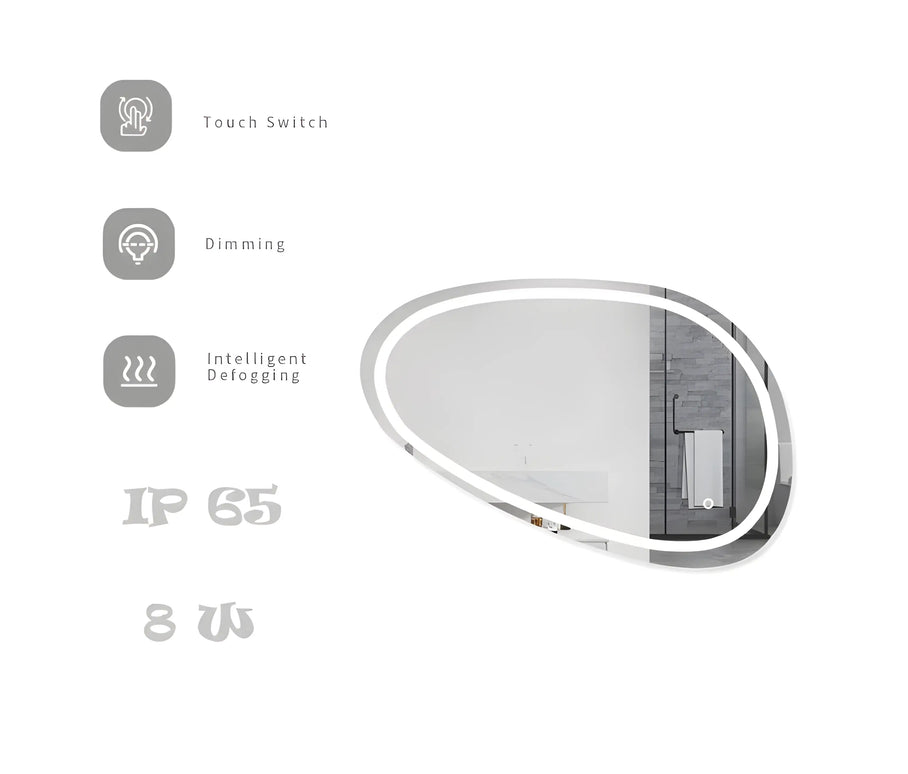 Oglinda Baie LED 80x45cm 3 Functii Touch Dezaburire J118