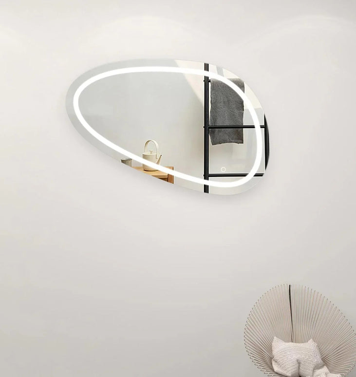 Oglinda Baie LED 80x45cm 3 Functii Touch Dezaburire J118 www.olivy.ro