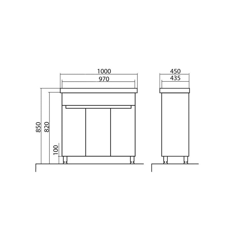 Set baie Omega – mască pe pardoseală cu lavoar ceramic