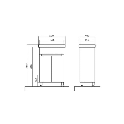 Set baie Omega – mască pe pardoseală cu lavoar ceramic