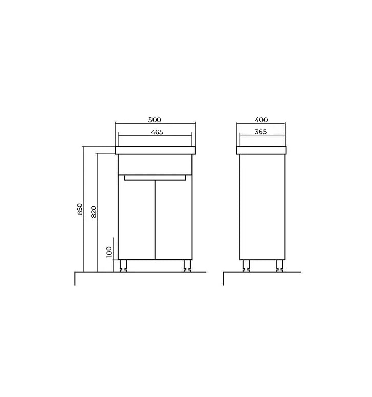 Set baie Omega – mască pe pardoseală cu lavoar ceramic