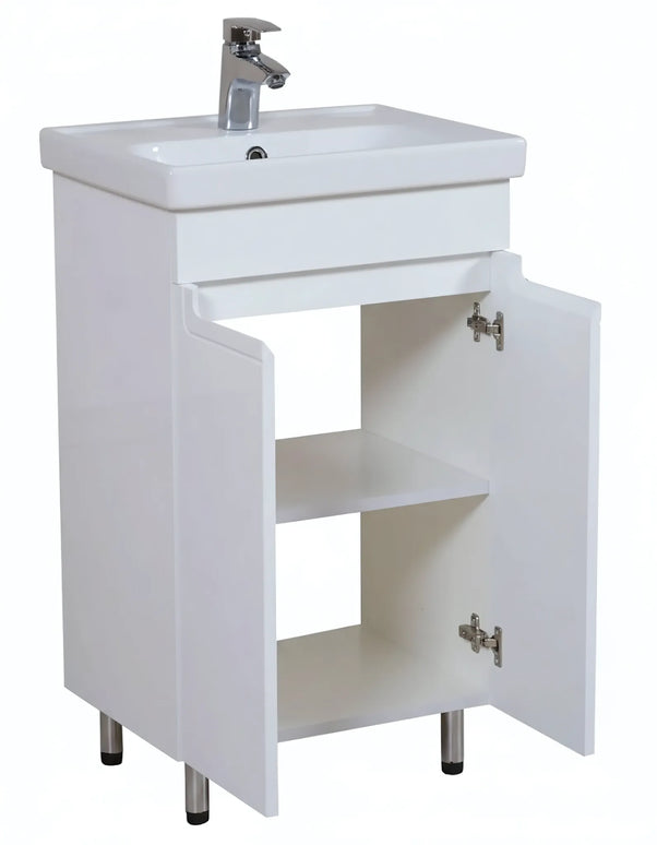 Set baie Omega – mască pe pardoseală cu lavoar ceramic