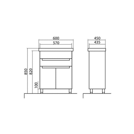 Set baie Omega – mască pe pardoseală cu lavoar ceramic