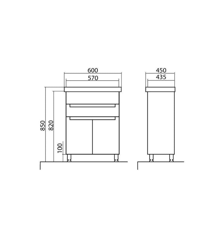 Set baie Omega – mască pe pardoseală cu lavoar ceramic