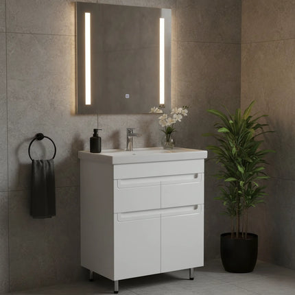 Set baie Omega – mască pe pardoseală cu lavoar ceramic