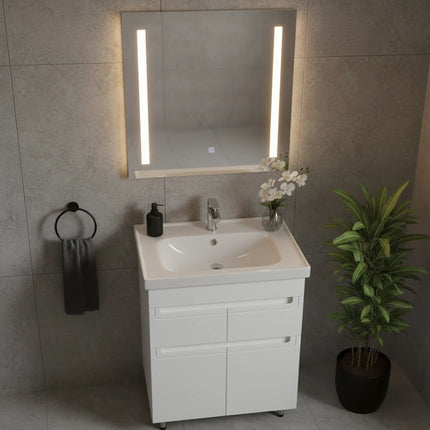 Set baie Omega – mască pe pardoseală cu lavoar ceramic