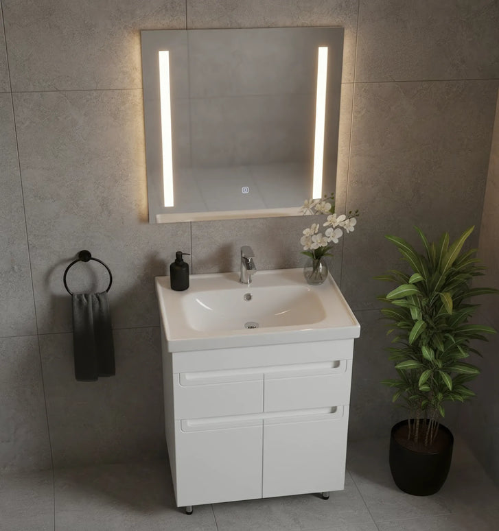 Set baie Omega – mască pe pardoseală cu lavoar ceramic