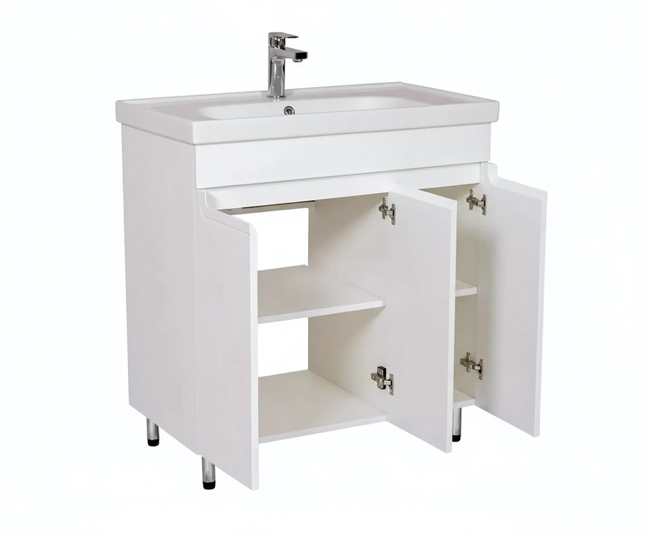 Set baie Omega – mască pe pardoseală cu lavoar ceramic