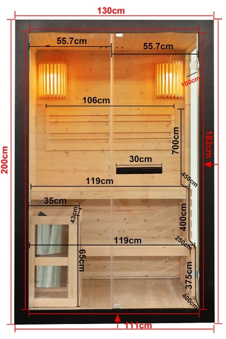 PANORAMA BLACK - SAUNA FINLANDEZA - J61130