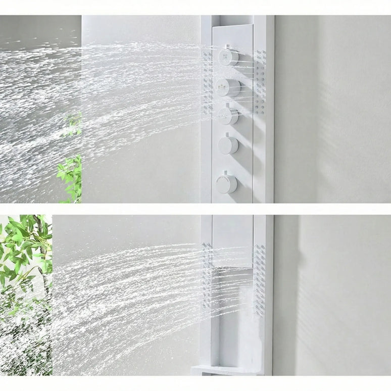 Panel de Duș White Round – Design Premium cu Duș Tip Cascadă și Funcții Multiple