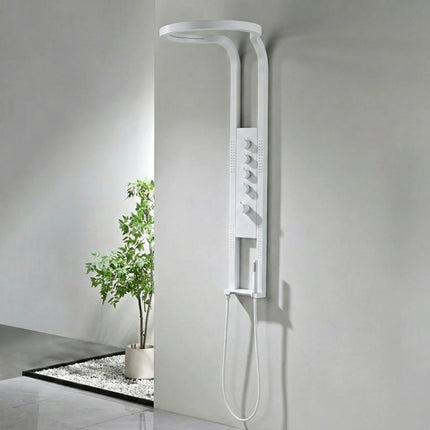 Panel de Duș White Round – Design Premium cu Duș Tip Cascadă și Funcții Multiple