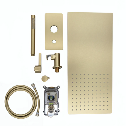 Set duș încastrat 2 funcții – Colecția Rical – Auriu periat