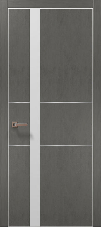 Ușă de interior PL 08 – Design Premium cu Sticlă Mată Verticală  / Plato - Carlo Porte www.olivy.ro