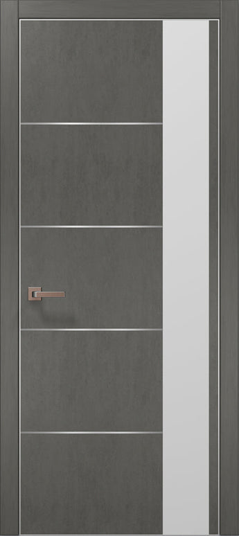 Ușă interior PL 11 – Minimalism pur cu sticlă satinată laterală / Plato - Carlo Porte www.olivy.ro