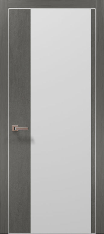 Ușă interior PL 13 – Design full plane, cu sticlă satinată și cadru modern / Plato - Carlo Porte www.olivy.ro