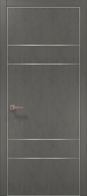 Ușă de interior PL 09 – Design Modern cu 3 Inserții Metalice / Plato - Carlo Porte www.olivy.ro