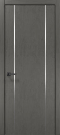 Ușă de interior PL-32 – design modern cu 2 inserții verticale din aluminiu