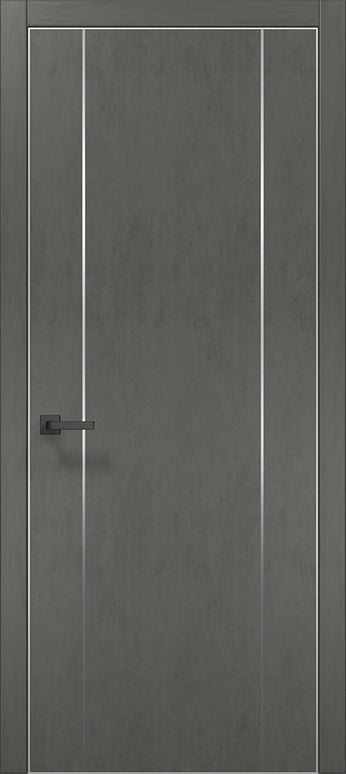 Ușă de interior PL-32 – design modern cu 2 inserții verticale din aluminiu