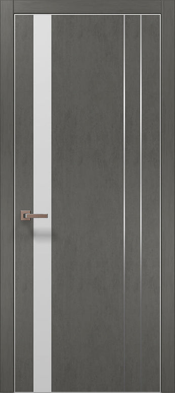 Ușă de interior PL-22  – Design modern cu inserții sticlă albă / Plato - Carlo Porte www.olivy.ro