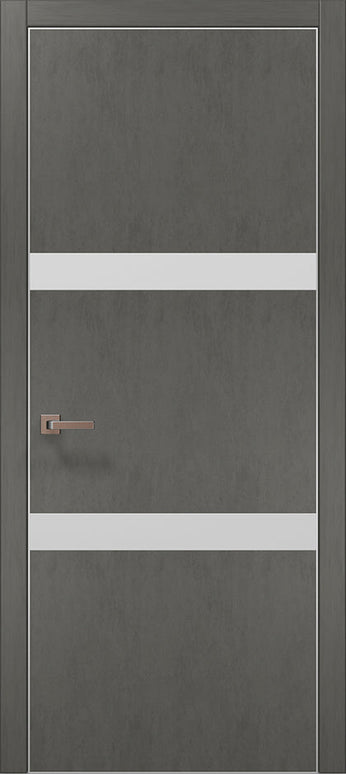 Ușă de interior PL 25  – Design modern cu inserții albe din sticlă / Plato - Carlo Porte www.olivy.ro