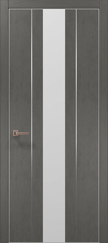 Ușă de interior PL 29  – design vertical cu sticlă albă satinată / Plato - Carlo Porte www.olivy.ro