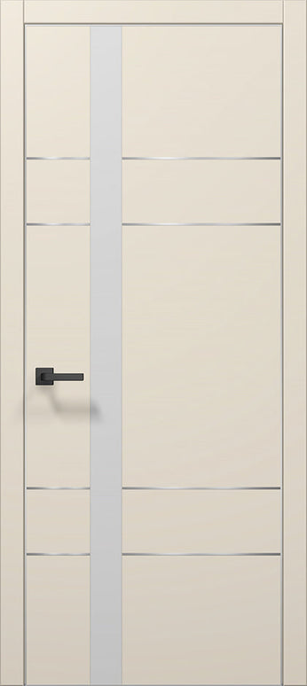 Ușă interior PL 10 – Design modern cu inserție aluminiu și sticlă satinată / Plato - Carlo Porte www.olivy.ro